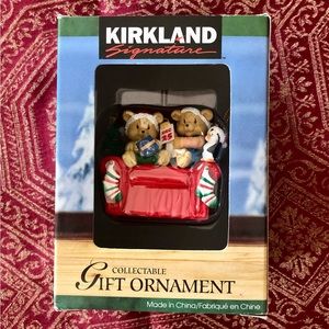 Vintage 1997 Kirkland Signature Christmas Ornament NIB Teddy Bears Penguin Couch